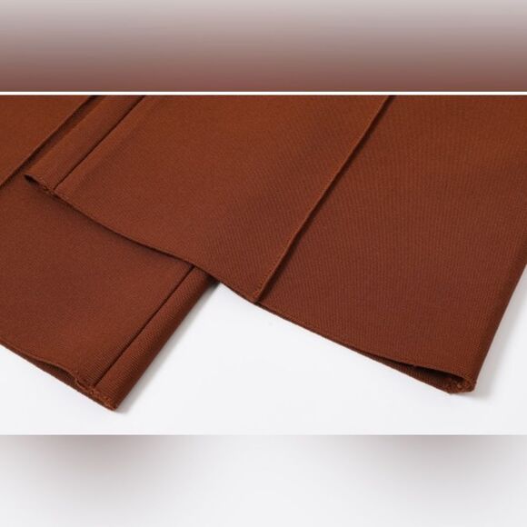 005. HUG ME Bandage Style Pants- Brown - Picture 6 of 6